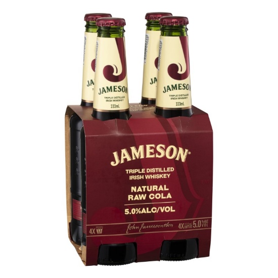 Picture of Jameson Natural Raw Cola 5% Bottles 4x333ml