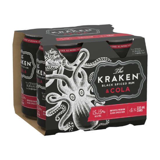 Picture of The Kraken Black Spiced Rum & Cola 5.5% Cans 4x330ml