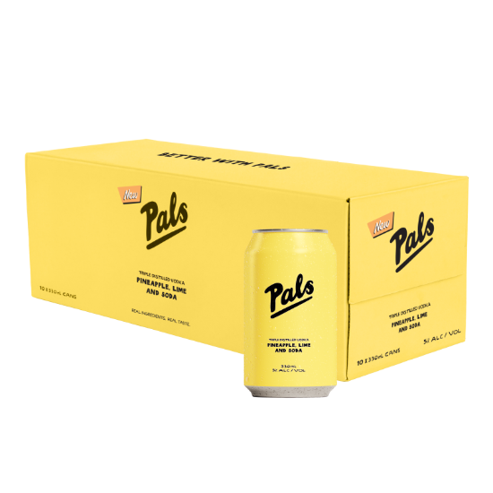 Picture of Pals Vodka, Pineapple, Lime & Soda 5% Cans 10x330ml