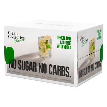 Picture of Clean Collective Classics Lemon, Lime & Bitters 5% Cans 12x250ml