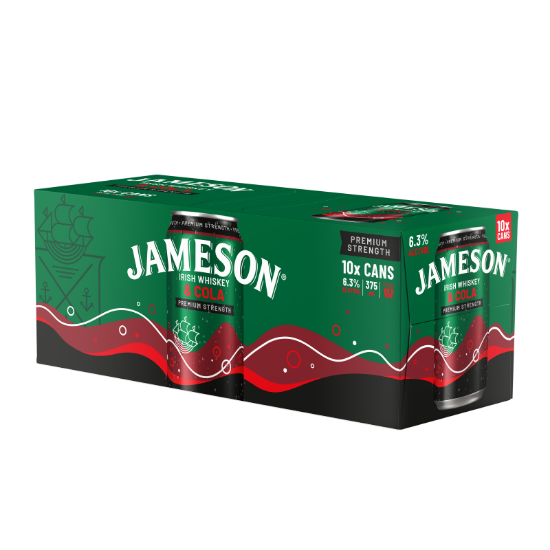 Picture of Jameson & Cola Premium Strength 6.3% Cans 10x375ml