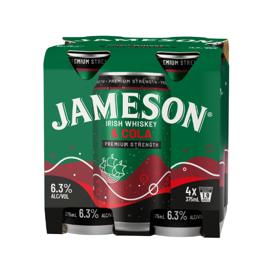 Picture of Jameson & Cola Premium Strength 6.3% Cans 4x375ml