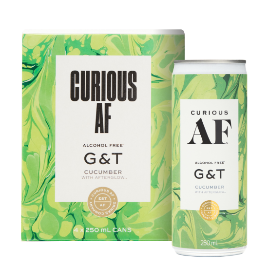 Picture of Curious AF Alcohol Free G & T Cucumber Cans 4x250ml