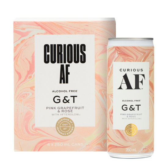 Picture of Curious AF Alcohol Free G & T Pink Grapefruit & Rose Cans 4x250ml