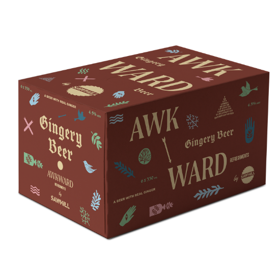 Picture of Awkward by Sawmill Alcoholic Ginger Beer Cans 6x330ml