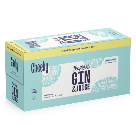 Picture of Cheeky Tropical Gin & Juice 5% Cans 10x250ml