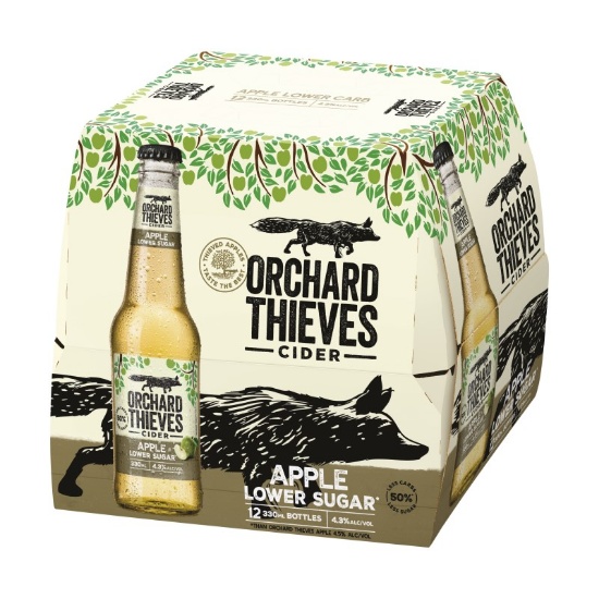 Picture of Orchard Thieves Cider Apple Lower Sugar Bottles 12x330ml