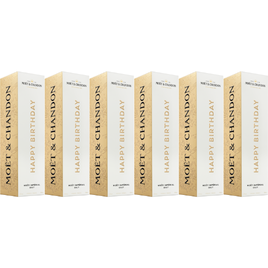 Picture of Moët & Chandon Impérial Brut Champagne Happy Birthday Gift Box 6x750ml