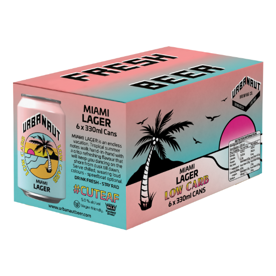 Picture of Urbanaut Miami Lager Low Carb Cans 6x330ml