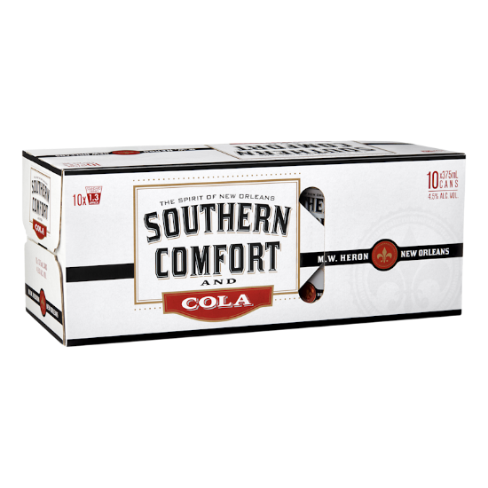 Picture of Southern Comfort & Cola 4.5% Cans 10x375ml