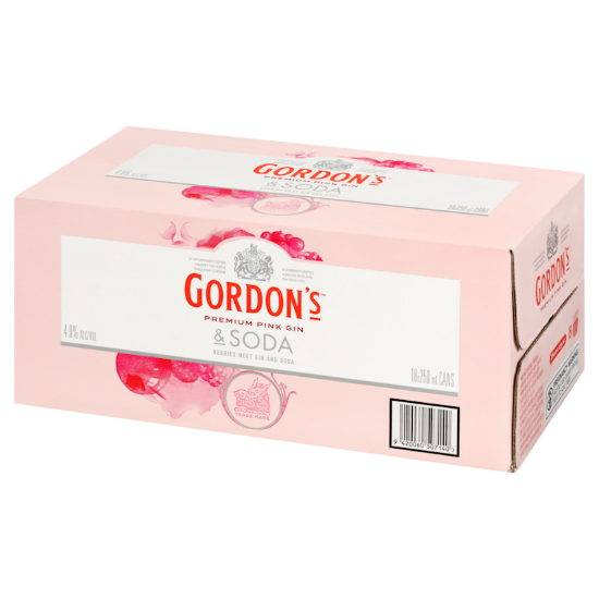 Picture of Gordon's Premium Pink Gin & Soda 4% Cans 18x250ml