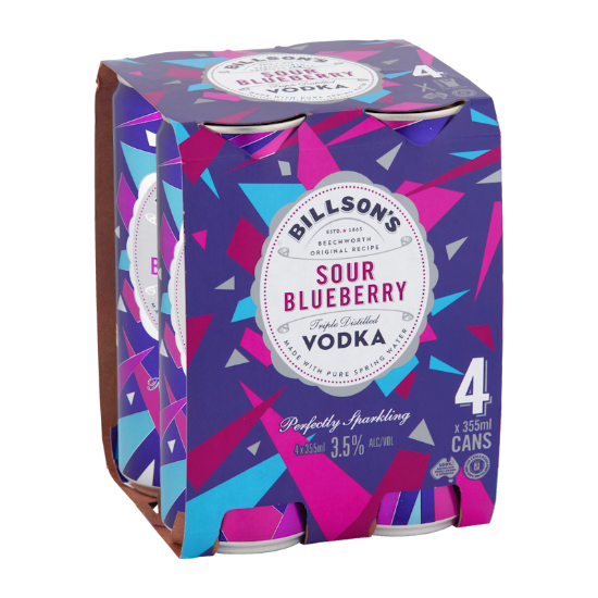 Picture of Billson's Vodka with Sour Blueberry 3.5% Cans 4x355ml