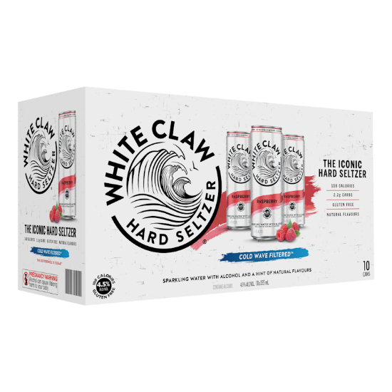 Picture of White Claw Hard Seltzer Raspberry 4.5% Cans 10x355ml