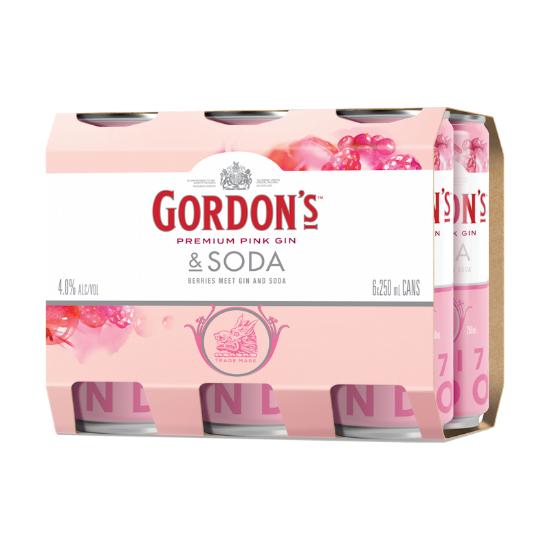 Picture of Gordon's Premium Pink Gin & Soda 4% Cans 6x250ml