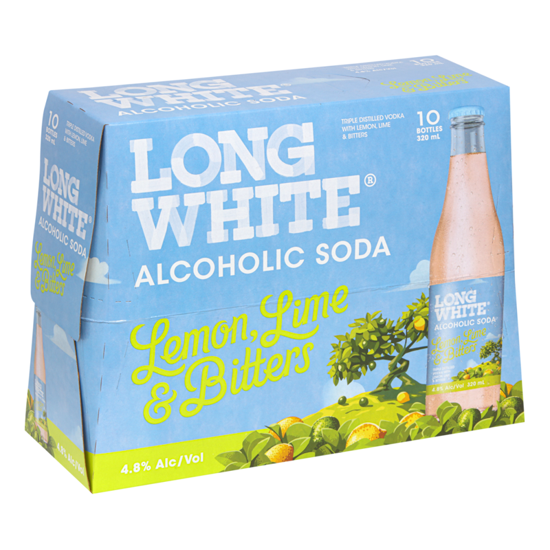 Long White Vodka Alcoholic Soda Lemon Lime & Bitters 4.8% Bottles ...