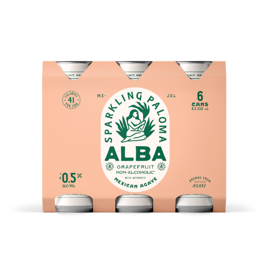 Picture of Alba Sparkling Paloma Grapefruit Non-Alcoholic Cans 6x250ml