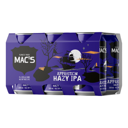Show details for Mac's Apparition Hazy IPA Cans 6x330ml Picture of Mac's Apparition Hazy IPA Cans 6x330ml