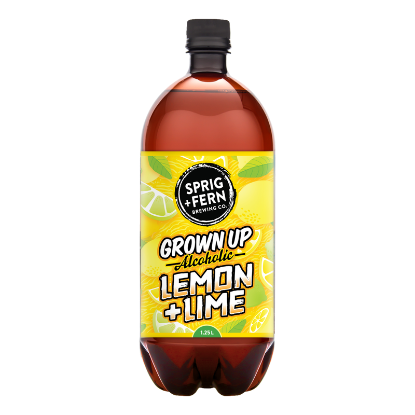 Picture of Sprig & Fern Grown Up Lemon + Lime Hard Soda 4% PET Bottle 1.25 Litre