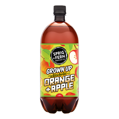 Picture of Sprig & Fern Grown Up Orange + Apple Hard Soda 4% PET Bottles 1.25 Litre