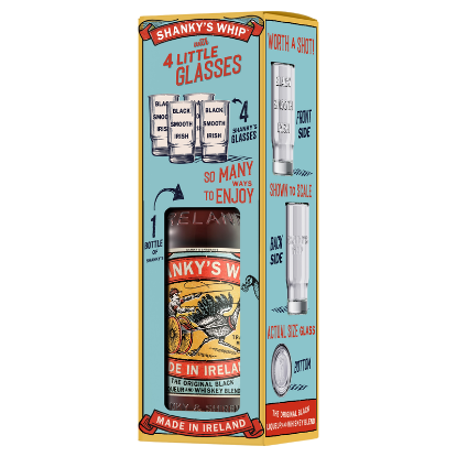 Picture of Shanky's Whip The Original Black Liqueur & Little Glasses Gift Pack 700ml