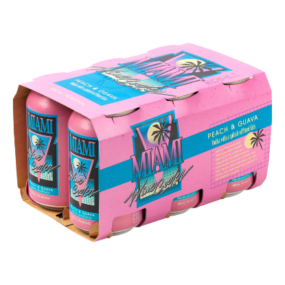 Picture of Miami Wine Cooler Peach & Guava 5% Cans 6x330ml
