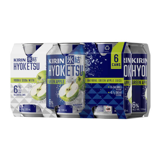 Picture of Kirin Hyoketsu Green Apple Vodka Soda 6% Cans 6x330ml