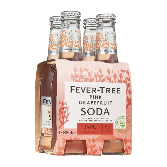 Picture of Fever-Tree Pink Grapefruit Soda Bottles 4x200ml