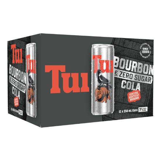 Picture of Tui Bourbon & Zero Sugar Cola 7% Cans 12x250ml