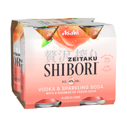 Picture of Asahi Zeitaku Shibori Vodka & Soda Peach 4% Cans 4x330ml