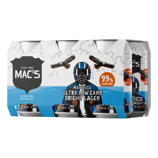 Picture of Mac's Maverick Ultra Low Carb Bright Lager Cans 6x330ml
