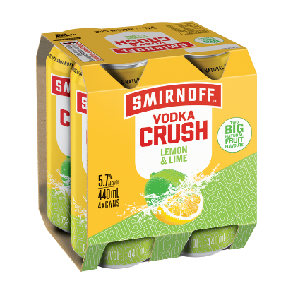 Picture of Smirnoff Crush Lemon & Lime 5.7% Cans 4x440ml