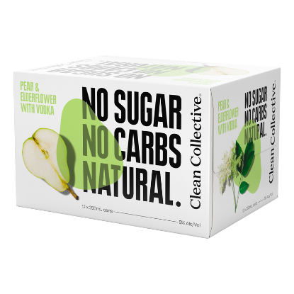 Picture of Clean Collective Pear & Elderflower with Vodka 5% Cans 12x250ml