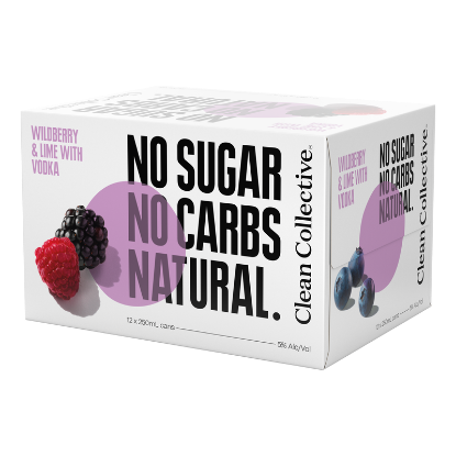 Picture of Clean Collective Wildberry & Lime with Vodka 5% Cans 12x250ml