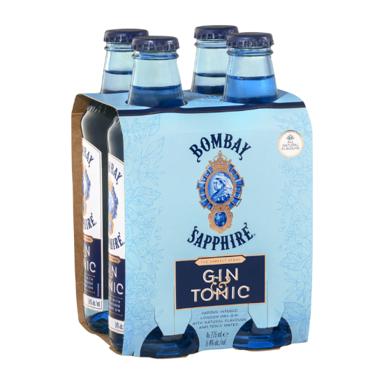 Picture of Bombay Sapphire Gin & Tonic 5.4% Bottles 4x275ml