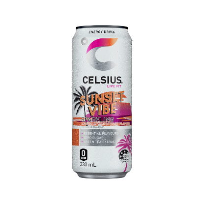 Picture of Celsius Sunset Vibe Sparkling Mango Passionfruit Can 330ml
