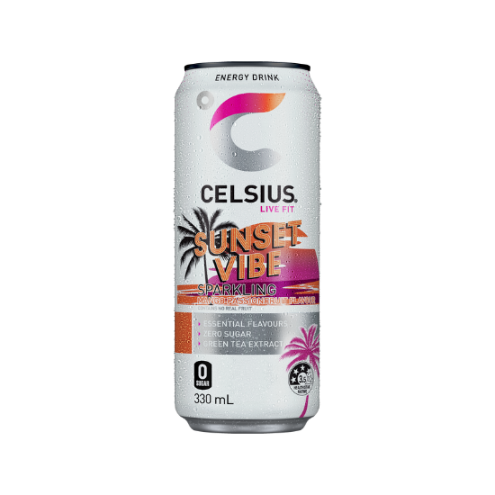 Picture of Celsius Sunset Vibe Sparkling Mango Passionfruit Can 330ml