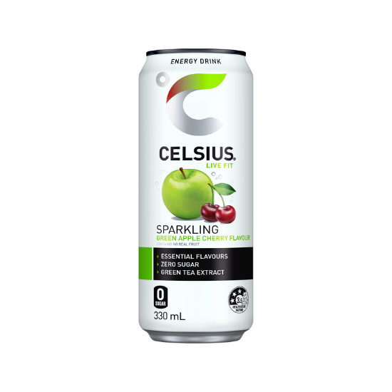 Picture of Celsius Sparkling Green Apple Cherry Can 330ml