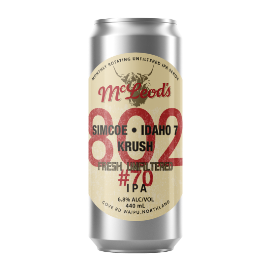 Picture of McLeod's 802 Fresh Unfiltered #70 IPA Can 440ml