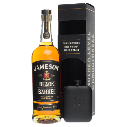 Picture of Jameson Black Barrel & Hip Flask Gift Box 700ml