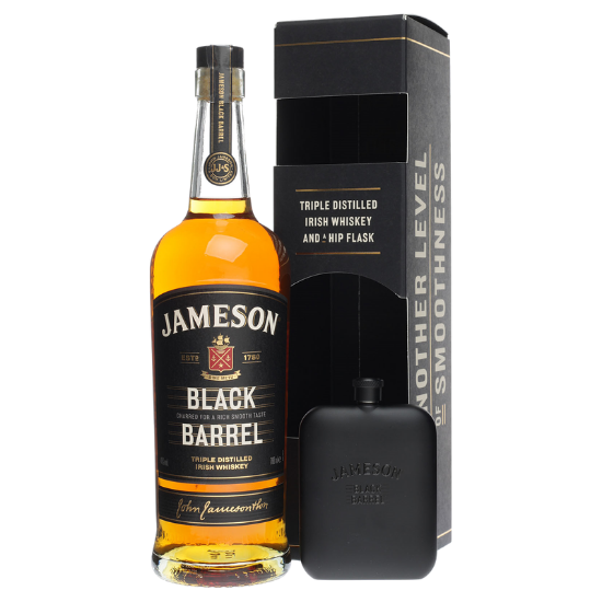 Picture of Jameson Black Barrel & Hip Flask Gift Box 700ml