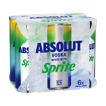 Picture of Absolut Vodka with Sprite 5% Cans 6x250ml