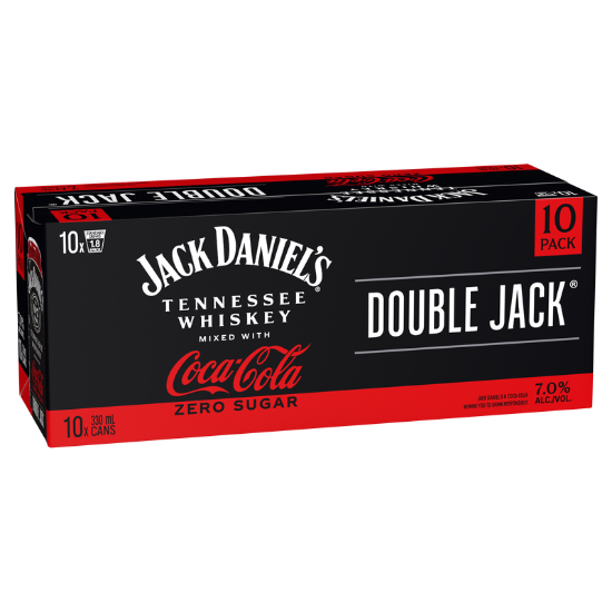 Picture of Jack Daniel's Double Jack with Coca-Cola Zero Sugar 7% Cans 10x330ml