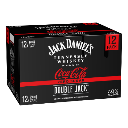 Picture of Jack Daniel's Double Jack with Coca-Cola Zero Sugar 7% Cans 12x250ml