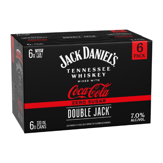 Picture of Jack Daniel's Double Jack with Coca-Cola Zero Sugar 7% Cans 6x330ml