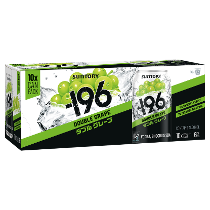 Picture of Suntory -196 Vodka, Shochu & Soda Double Grape 6% Cans 10x330ml
