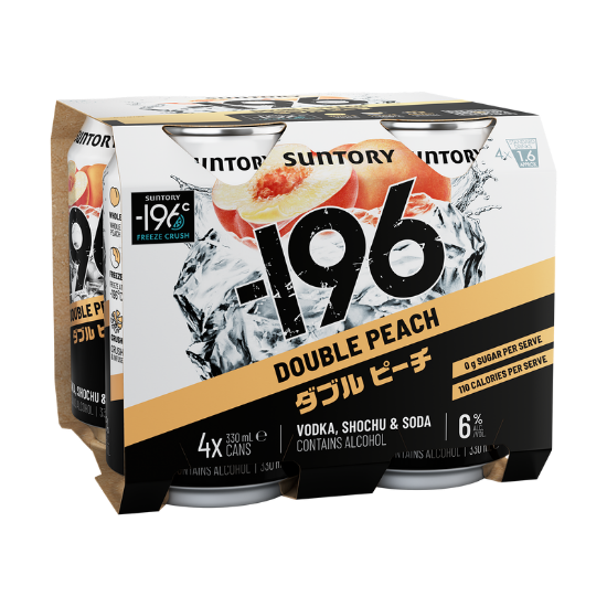Picture of Suntory -196 Vodka, Shochu & Soda Double Peach 6% Cans 4x330ml