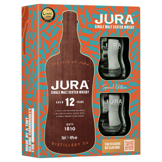 Picture of Jura 12YO Single Malt & 2 Glasses Gift Pack 700ml