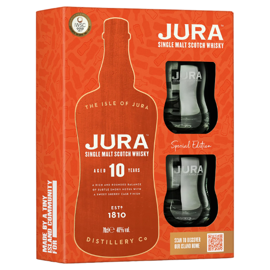 Picture of Jura 10YO Single Malt & 2 Glass Gift Pack 700ml