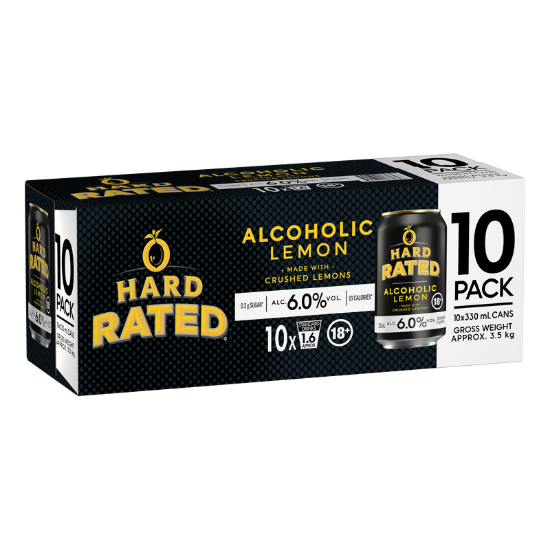 Picture of Hard Rated Alcoholic Lemon 6% Cans 10x330ml