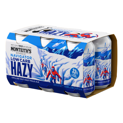 Picture of Monteith's Navigator Low Carb Hazy Cans 6x330ml